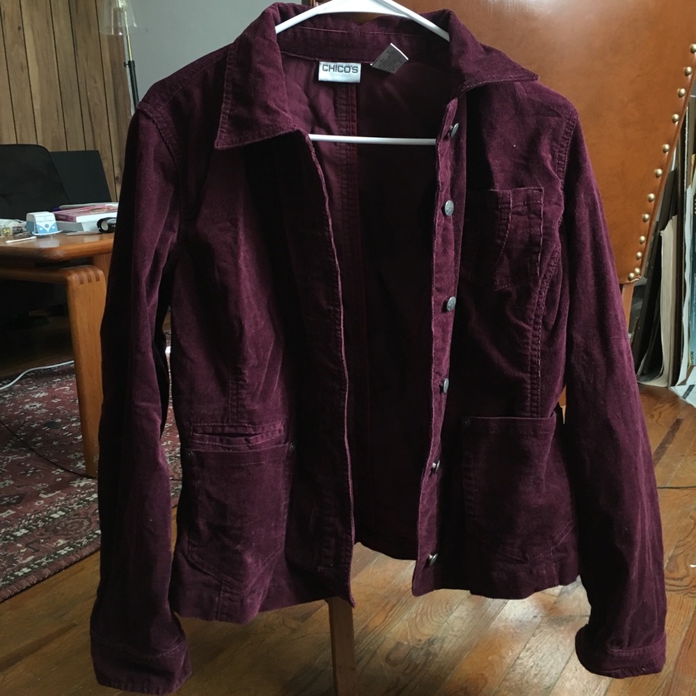CHICO’S Deep Plum Corduroy Jacket